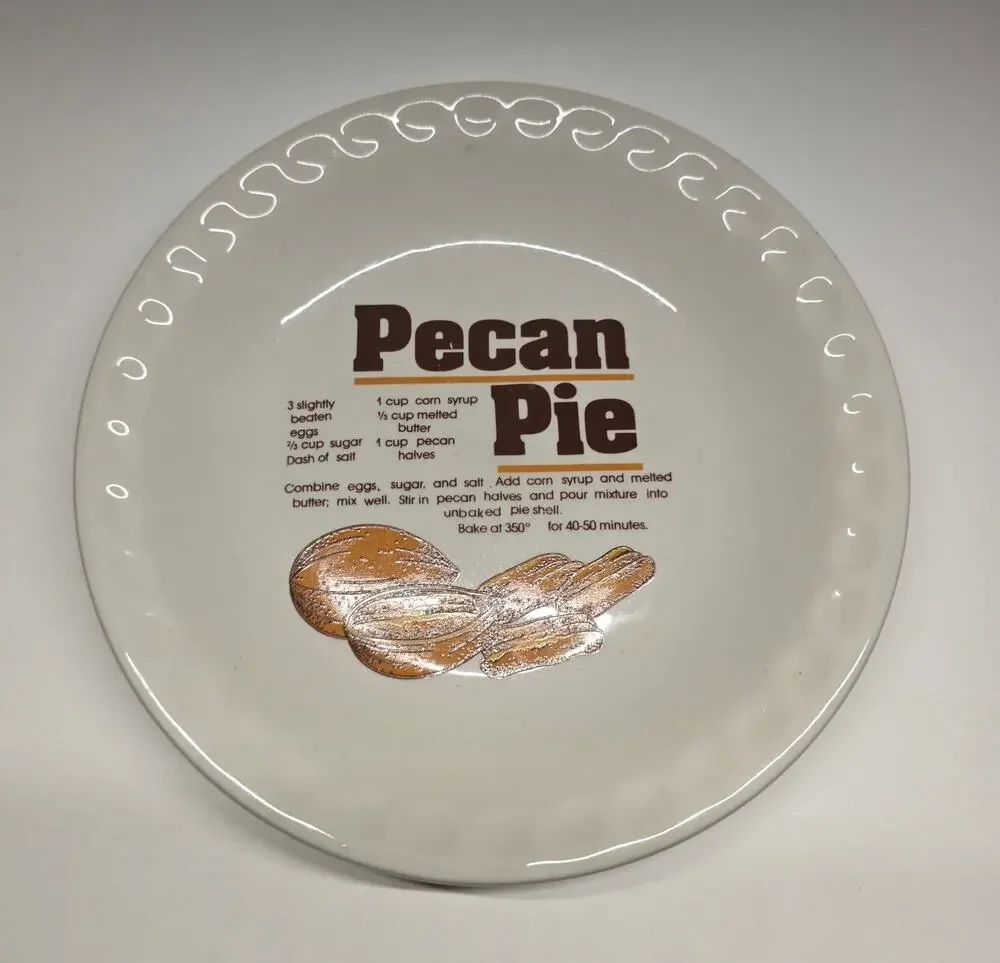 Mount Clemens Pottery Pecan Pie Recipe Dinner Plate 10